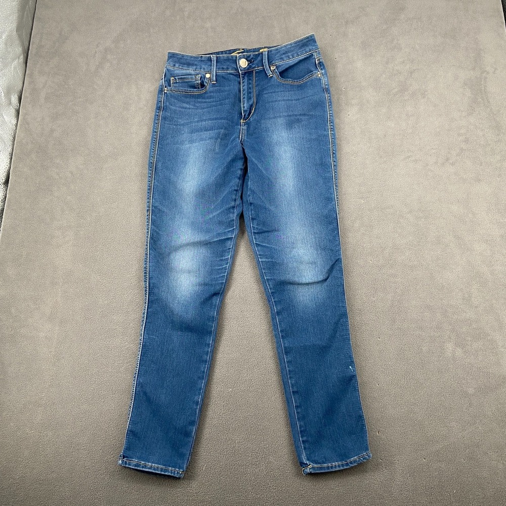 Seven7 Jeans Womens 8 Blue Denim Faded Stretch High‎ Rise Skinny Leg Americana
